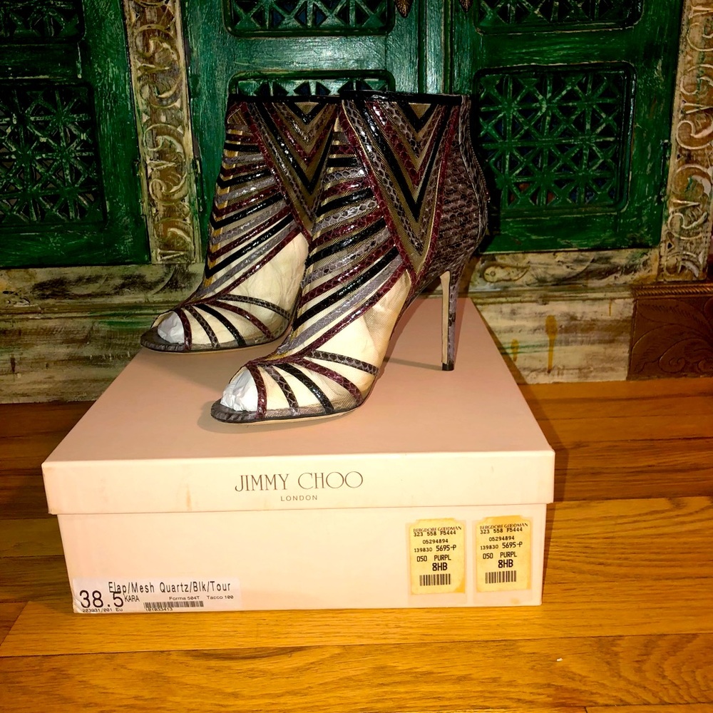 Authentic Jimmy Choo Size 8.5 Mesh Quartz Snake/L… - image 1